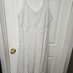 Torrid White Lace Midi Dress